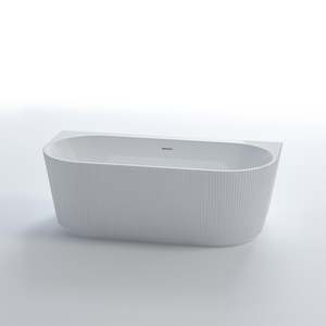 Nora Venezia Quadro Back to Wall Free Standing Bath with overflow 1700 - Fine Fl&hellip;