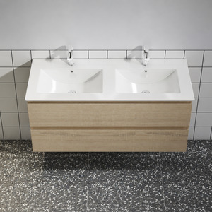 Nora Wall-Hung Vanity, Double, North American Oak, W1190*D455*H520 (RBV-1014MCLO&hellip;