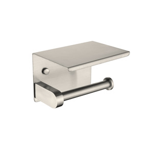 Nora Verona Toilet Roll Holder Electro-plated Brushed Nickel with Shelf, 304 Sta&hellip;