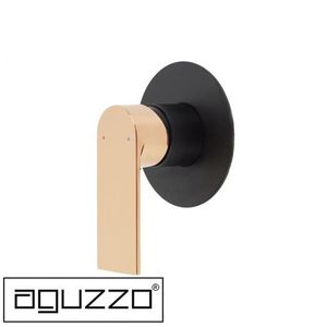 Prato Wall Mounted Bath & Shower Mixer Black & Rose Gold Modern Wall Sho&hellip;