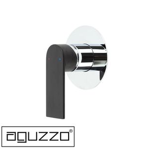 Prato Wall Mounted Bath & Shower Mixer Chrome Black by Aguzzo Modern Wall Sh&hellip;
