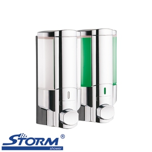 Products: Wall Mounted Shower Double Liquid Soap Dispenser - Chrome plated - Ren