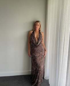 Maxi Dresses: Pepper mayo - Elysia mesh maxi dress