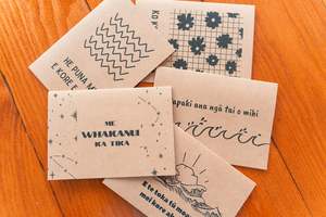 Maori Gifts Resources: Kāri Mihi - set of 5 (kraft paper)