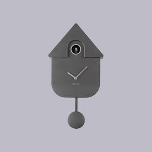 Karlsson | Modern Cuckoo Clock | Metallic Dark Grey