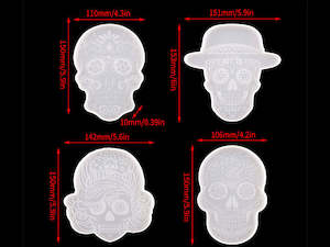 Coaster Molds: Coaster Moulds - Skull