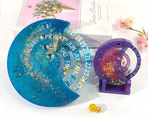 Moon Moulds: Moon Perpetual Calendar Resin Moulds for DIY Art Crafts, Home Wall Decoration (Calendar Resin Moulds Kit)