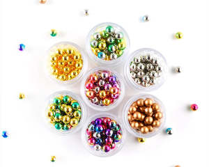 Golden Beads - 6mm Golden Pearl Beads No Hole Loose ABS Plastic Pearl Beads Resi&hellip;