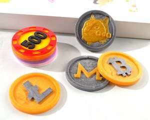 Bitcoin Commemorative Coin Crystal Resin Moulds 2 Pcs, Epoxy Silicone Mould for &hellip;
