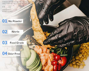 Protective Gear: Disposable Black Gloves Food Grade Pack of 10 Durable Rubber Protectors for Resin Craft, Pouring and Cleaning