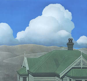 Brent Wong Prints: Brent Wong Print 7. Building with Green Roof