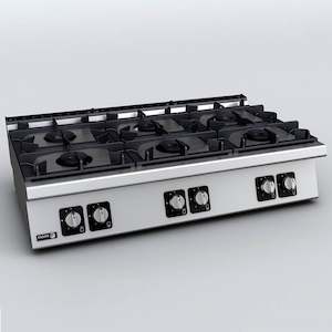 Commercial Gas Cooktop: Fagor Kore 700 Series Bench Top 6 Gas Burners C-G760H