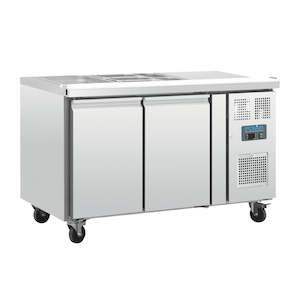 Salad Bar Fridge: Polar 2 Door Saladette Counter FT281-A
