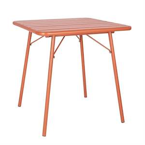 Cafe Tables: Bolero Terracotta Square Slatted Steel Table - 700mm CK064