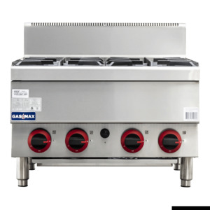 GASMAX Benchtop LPG 4 Burner Cooktop w/ Splashback - JUS-TR-4BLPG