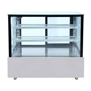 Cake Display Fridge: SSU120-2XB Black Trim Square Glass Cake Display 2 Shelves 1200X700X1100