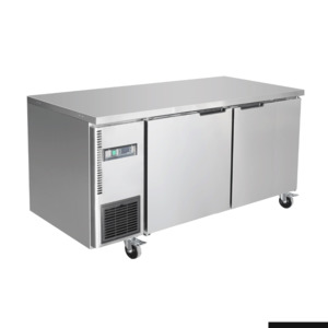 Under Bench Fridge: Stainless Steel Double Door Workbench Fridge - TS1500TN