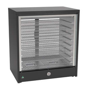 Food Displays: Roband Heat 'n' Hold Fixed Glass Display Side Black JD582