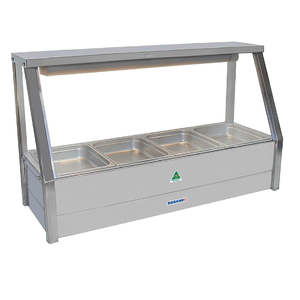 Food Displays: Roband Food Bar E14R Single Row with Rear Roller Doors 4x1/2 Size 65mm Pans DD112