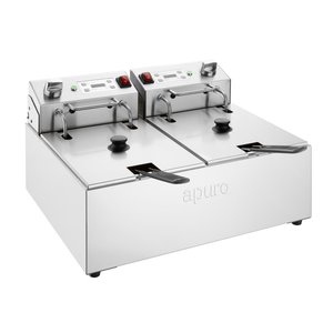 Apuro Double Electric Fryer with Timer 2x5Ltr CU624-A