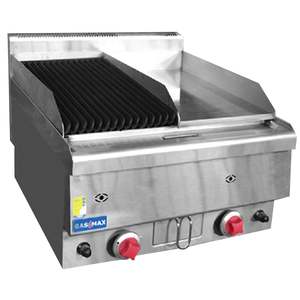 Gasmax: GasMax Gasmax Benchtop Combo 1/2 Char & 1/2 Griddle JUS-TRGH60