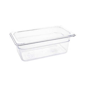 Vogue: Vogue Clear Polycarbonate 1/4 Gastronorm Tray 100mm U237