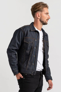 Products: Denim Motorcycle Jacket - Raw Blue- FREE Armour Worth $129