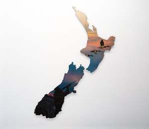 Nz Map Wood Prints: Duck Hunt NZ Wood Print