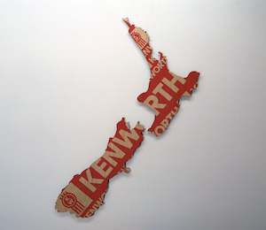 Nz Map Wood Prints: Kenworth NZ Wood Print