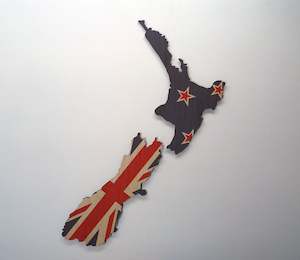 NZ Flag NZ Wood Print
