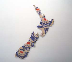 Nz Map Wood Prints: Morris NZ Wood Print