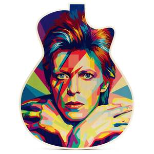 Onwood Laser Cut Wood Prints: David Bowie · Guitar Wall Art