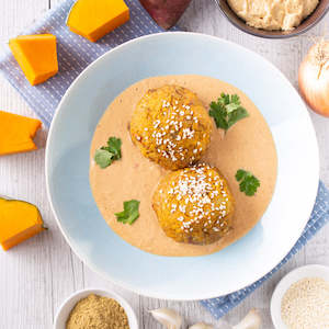 Reheat: Reheat Meal: Pumpkin & Kumara Balls w Satay Sauce