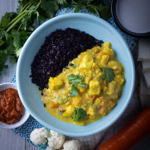 Reheat Meals: Reheat Meal: Thai Yellow Tofu Curry with Jasberry Rice (GF)