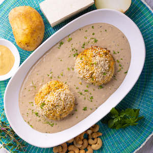 Reheat Meals: Reheat Meal: Not-Turkey Balls w Cashew Gravy (GF)