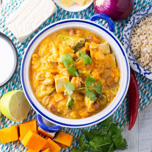 Heat Eat Meals Items: Thai Yellow Tofu & Cauliflower Curry w Brown Rice