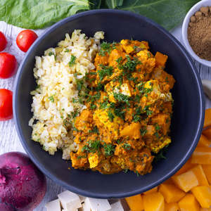 Top Sellers: Pumpkin Spinach & Ginger Tofu Curry w Brown Rice