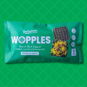 Frontpage: Wopples Spinach & Garlic 320g (Pack of 8)