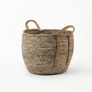 Bag And Baskets: Light Grey Basket with Hemp Handle | REVOLOGY