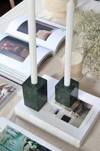 Living: Candle Holder Dark Green |