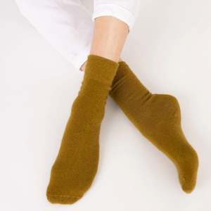 Possum Merino Socks - H Ecru Olive| NOOAN