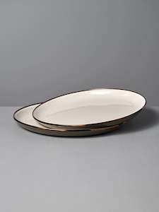 Camping Enamel  Deep Plate – Olive Drab (Set of 2) | BAREBONES