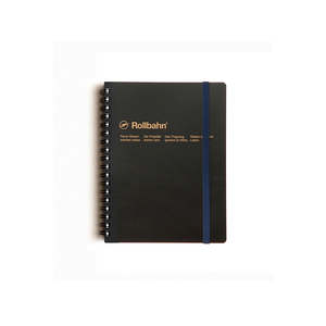 Stationery: Notebook  Spiral  Black |Rollbahn