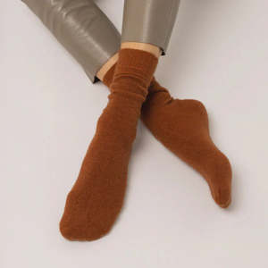 Possum Merino Socks - H Leather Brown