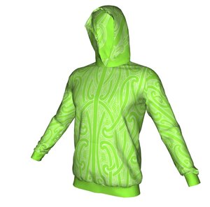 Fashion And Apparel: Puhoro Hoodie - Bright Green / White