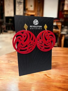 Earrings: Earrings - Ururangi - Red