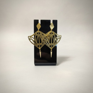 Accessories: Earrings - Whai - Gold Mirror Acrylic