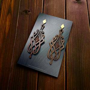 Accessories: Leather Statement Earrings - Matariki - Totara Stain