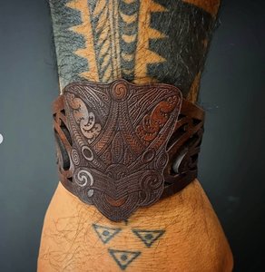Accessories: Leather Cuff - Wheku Puhoro