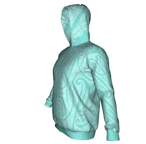 Fashion And Apparel: Puhoro Hoodie - Turquoise / White